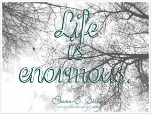 Life is enormous.