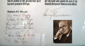 Harry S Truman Signature Truman world war ii document