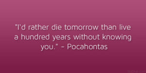 Pocahontas Movie Quote
