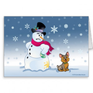 Yorkie Christmas Cards Card