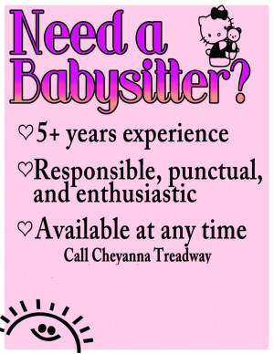 babysitter flyer babysitting job flyers good babysitting flyer ideas