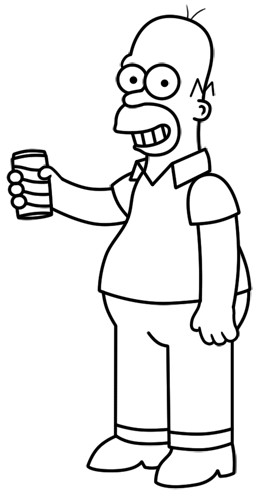 How to draw Homer Simpson cartoon picture