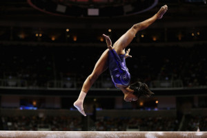 Gabrielle Douglas Gabrielle Douglas competes on the beam during day 4 ...