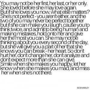 bob marley, love, quote, she, words