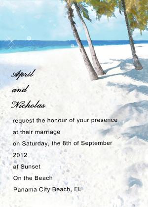 Beach Theme Wedding Invitation Wording