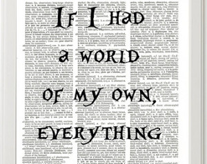 Alice In Wonderland Quote, World Of My Own, Nonsense, Movie Quote ...