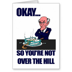 Funny Man's Over the Hill Birthday Greeting Cards