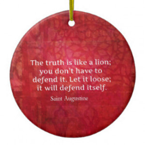 St. Augustine inspirational quote on TRUTH Double-Sided Ceramic Round ...