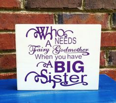 Big Sister Wood Sign Nursery Home Decor Quote Design by Turquoise Wood ...