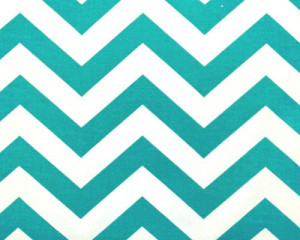Chevron Home Decor Fabric by the Yard zigzag true turquoise aqua teal ...
