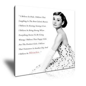 Details about AUDREY HEPBURN Quotes Icon Framed Canvas Wall Art Deco ...