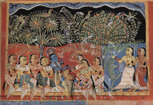 Gita Govinda Manuscript, Krishna and Gopis in the Forest - Circa 1550