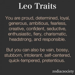 Leo traits...sounds pretty accurate!