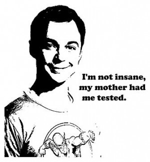 Funny Big Bang Theory Sheldon Cooper i m not insane Quote T Shirt W