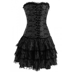 Black and White Lace Corset