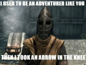 ... Said in Skyrim by the Guard Who Used to be An Adventurer Like You