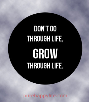 Positive Quote: Don’t go through life, grow through life.