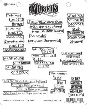Ranger Dylusions Quintessential Quotes Cling Stamp by Dyan Reaveley