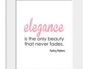 Hepburn, typography poster, fashion print, feminine, beauty quote ...
