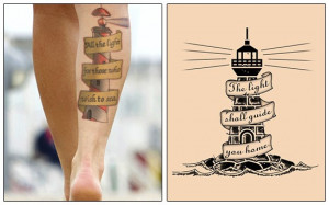 Lighthouse tattoos with quotes