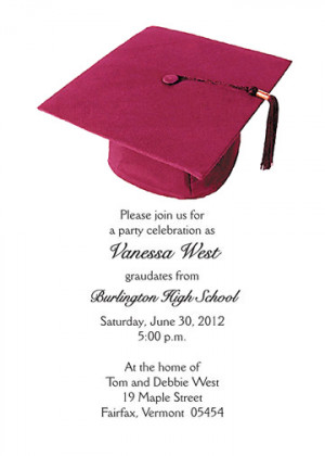 Graduation Party Invitation Grad-03 Maroon