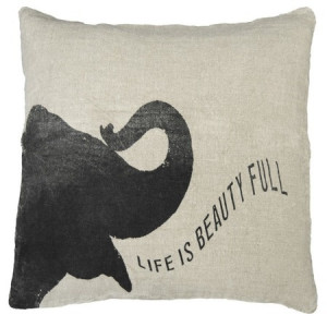 boasts a whimsical elephant silhouette uttering a sentimental quote ...