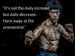 bruce lee quotes It's not the daily increase but daily decrease. Hack ...