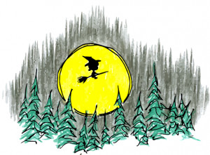Cartoon Moose Running The Snow