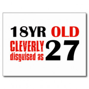 Humorous 27 year old birthday gifts postcard