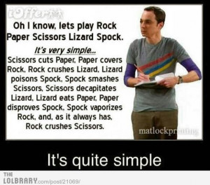 Rock paper scissors lizard spock