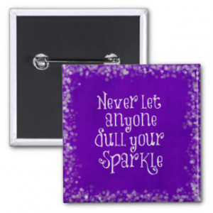 Purple Girly Inspirational Sparkle Quote Button