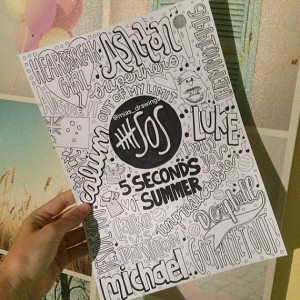 Seconds of Summer collage drawing