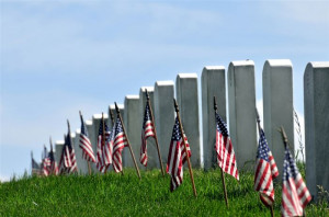 The Row Of American Flag In Front Of The Rest Of Soldiers.
