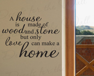 Love Makes Home Inspirational Family Adhesive Vinyl Decor Art Quote ...