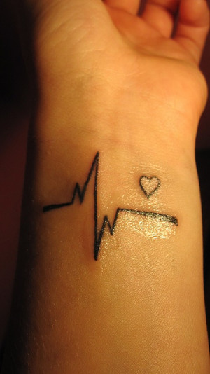 heart beat tattoos on wrist