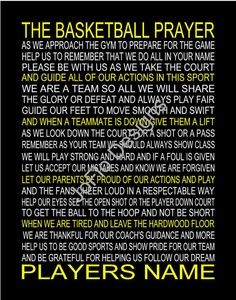 The Basketball Prayer personalized with or without photo 11 X 14 by ...