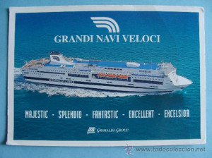 POSTAL DE BARCOS. CRUCEROS GRIMALDI LINES. MAJESTIC SPLENDID EXCELSIOR ...