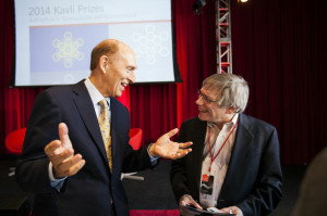 Robert W. Conn and Alan Guth at the 2014 Kavli Breakfast