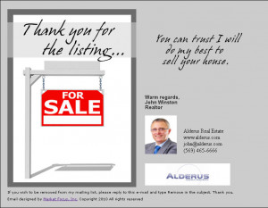 Thank You for Your Listing E-Card