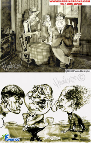 Caricatures by Patrick Harrington article