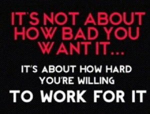 Be willing to WORK for your Dream!