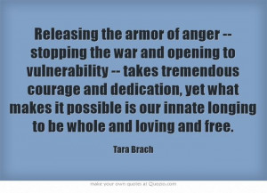 Releasing the armor of anger...