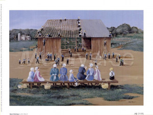 Barn Raising by Ann Mount art print