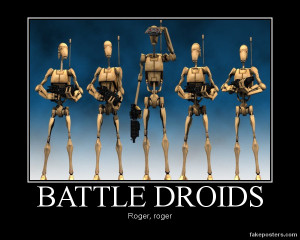 Star Wars The Clone Wars B1 Battle Droid Line-Up by Onikage108