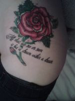 Rose tattoo and quote by demonbarber123