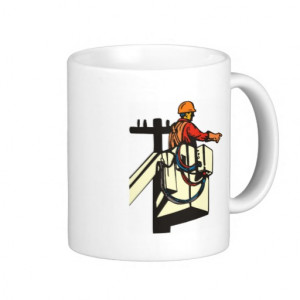 Power Lineman Electrician Electric Worker Coffee Mugs