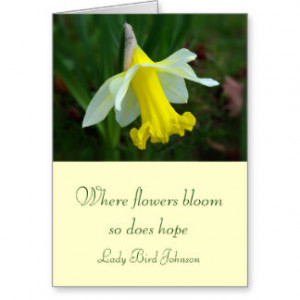 Card with Quote - Yellow Daffodil Flower