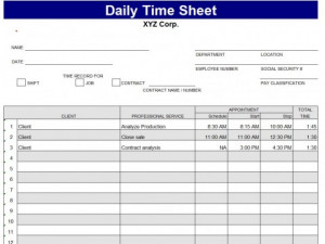 Daily Timesheet Template Daily Timesheet Template Excel