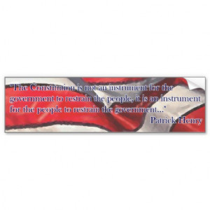Constitution Quote by Patrick Henry - Flag Car Bumper Sticker