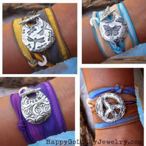 Boho Chic Wrap Bracelet, Bohemian Style Jewelry, Hand Made STERLING